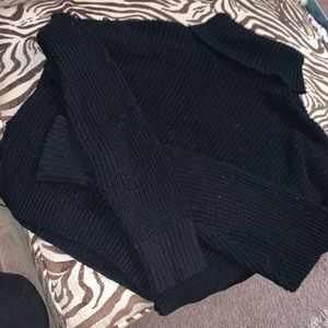 forever 21 heavy weight cropped sweater black